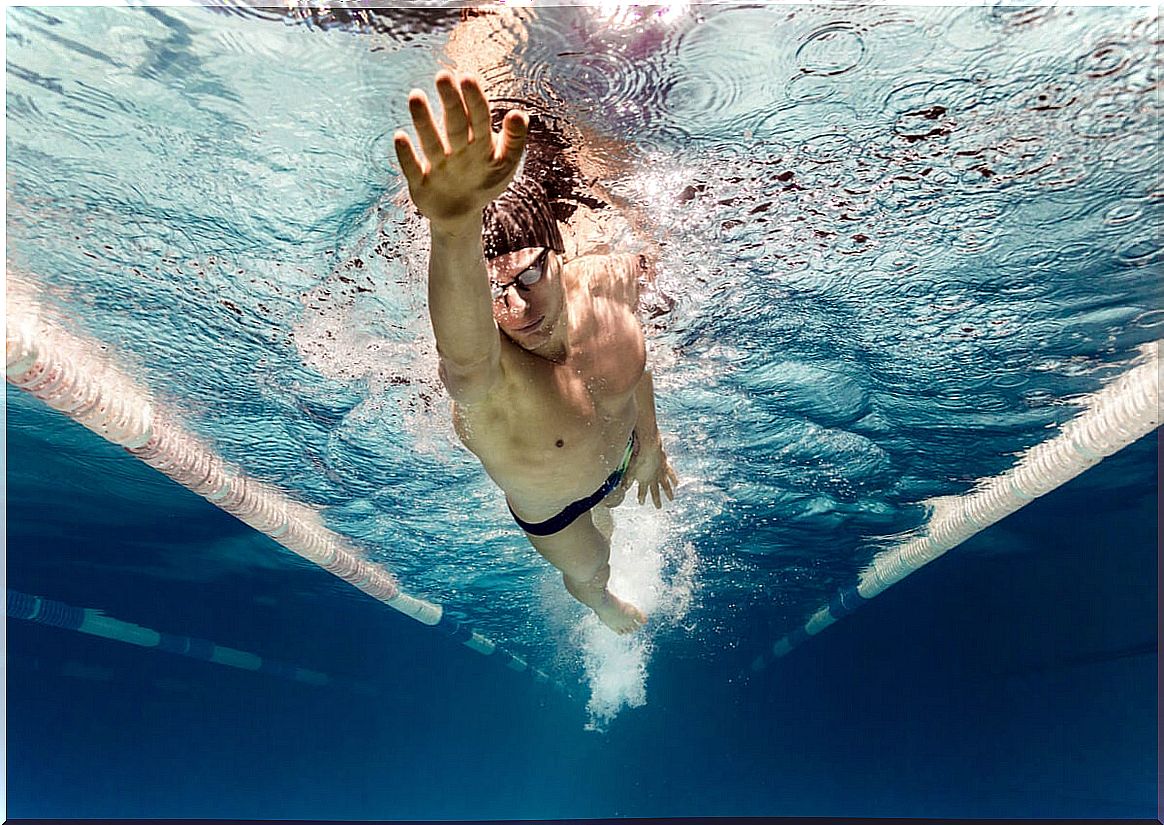 Swimmer in the pool.