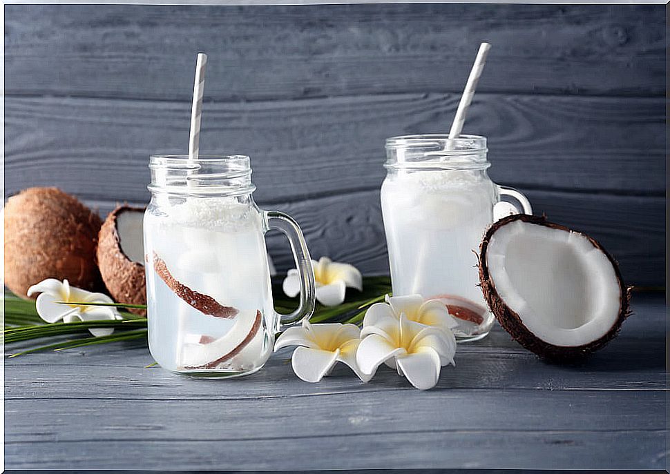 Coconut water for health.