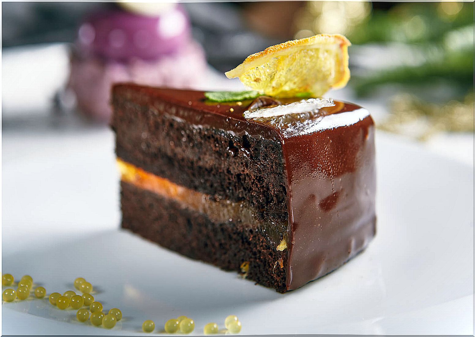 Chocolate cake with lemon.