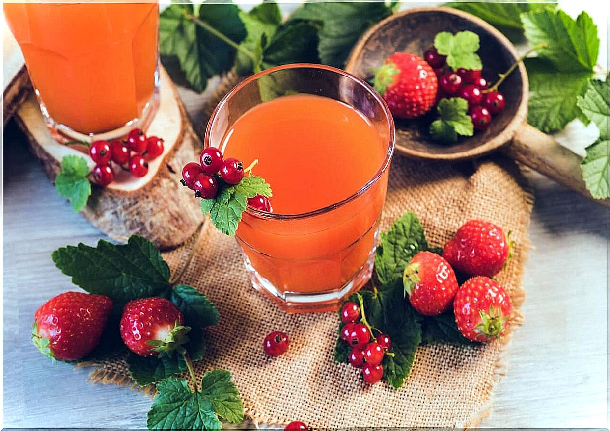 Strawberry and orange juice