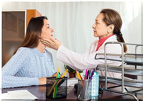 Doctor examining patient