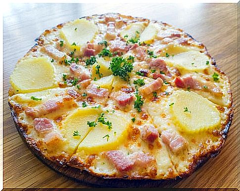 potato and sausage pizza